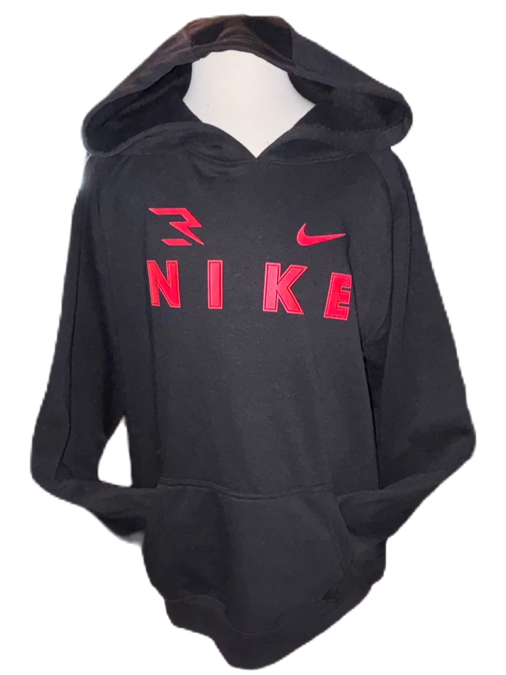 Nike 3 Brand Russell Wilson Collab Black & Red Hooded Boy’s Jacket Hoodie Boys L